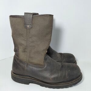VTG MENS SCHMIDT WORK STEEL TOE BROWN  BOOTS SIZE 13 M